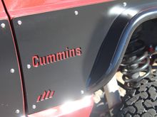 Water-jet cut the Cummins name in the fenders courtesy of "Dirtbound"