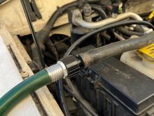 I got this garden hose to 5/8” barb adapter to flush out my heater core again while I had everything apart. Worked like a charm. 