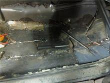 front passenger side floor pieced back together