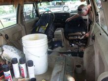 uncle marty's taking seat out to fix floor