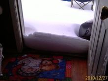 Front door after a few hours of snow