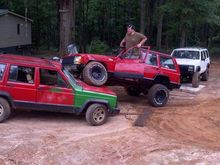 flexin on a wreaked 2wd cherokee before we hauled it ot the crusher