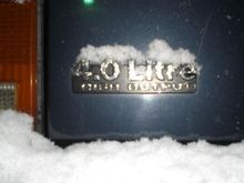 CIMG1695 1
My XJ's 4.0 litre emblem during rare snow storm. Dec. '08.