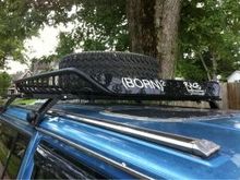 Rage powersports stingray roof rack w/ custom mount full size spare and shovel.