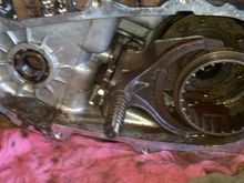 Front half of the TC.  Nasty junk on the clean-out magnet and the gear oil inside had the consistency of mud.