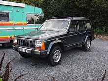 My 1992 Jeep Cherokee Limited - in front of my 1979 Mercedes Hymermobile B650