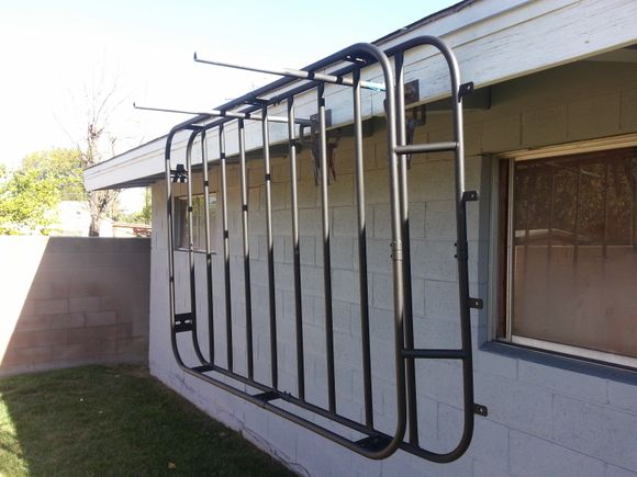 Textured black paint to match my rock sliders. Paint is still great 5 yrs later.