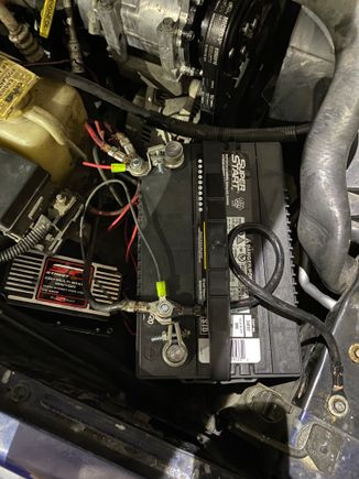 Installed MSD, battery, and cable ends