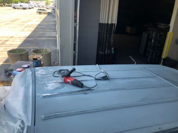 Flap disk to bare metal.  Man that’s messy.