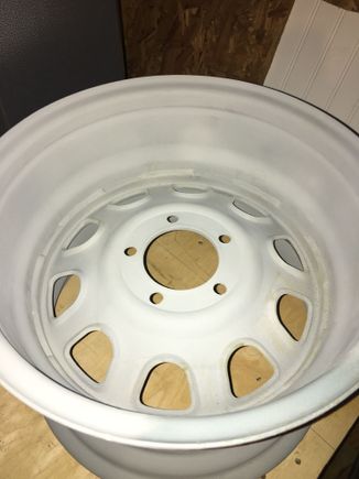 Primer on the backside of the first wheel I did the auto primer worked really well