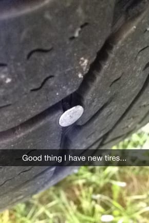 I found a nail in my tire on Friday...