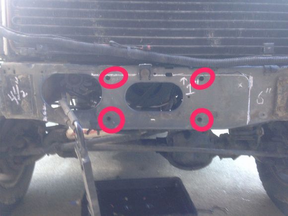 These 4 holes line up perfect with a winch. Figured they must have been part of the factory winch option package.