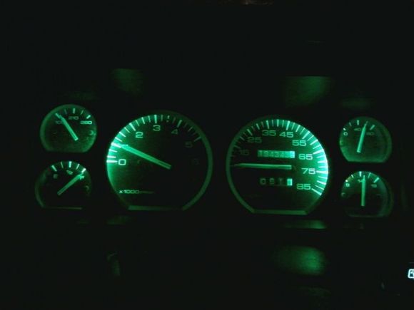 green LED dash lights