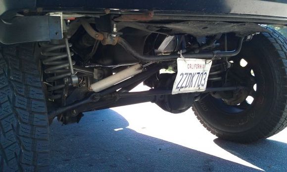 view of my well secured license plate, and pretty clean underbody for a 92.