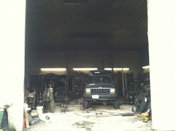 The shop we were using.  My uncles main shop for both of his two dairy farms.