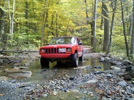 Crossing a raging river. I was nearly swept away!