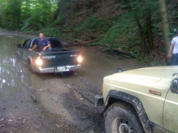 pullin out a stock dakota with street tires