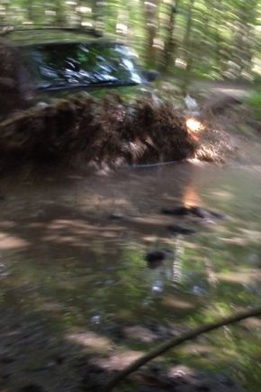 Banshin it. Bent a lca, got a piece of railroad tie in my knuckle and almost bogged the thing.