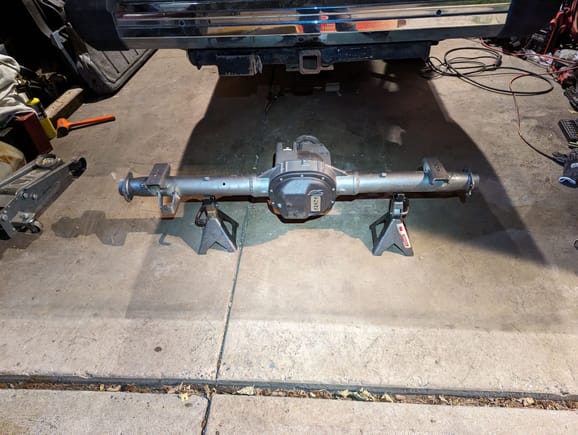 I'm so excited to see this axle with brackets on it finally. 
Next I will be burning these in and painting it for final install. 
It's currently Steele It grey but I'm painting it with a rattle can grey enamel for a top coat. 