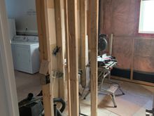 The entrance wall to the left 