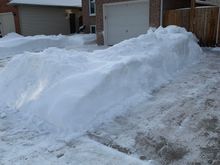 The snow pile to melt away!