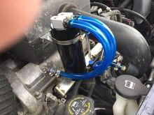 This is my set up in Oldblue, I used the 10 mm / 3/8 inch hose that came with the can kit. 