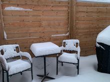 The deck , we won’t be enjoying our morning coffee out there, today!