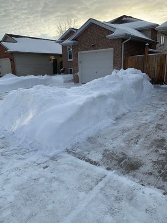 The snow pile to melt away!