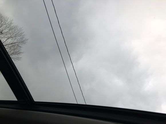 Looking up thru huge panoramic sunroof