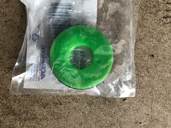 Seal with the protective green plastic