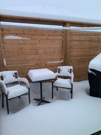 The deck , we won’t be enjoying our morning coffee out there, today!