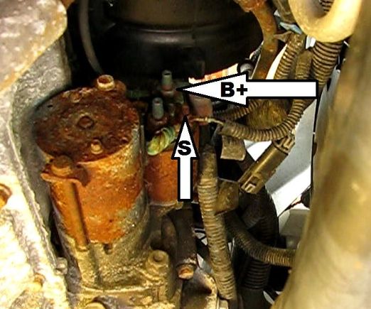 The larger red wire or that smaller wire to the solenoid? 