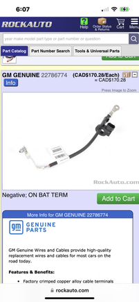 The battery end of the cable is specifically designed, new cable is expensive , if you replace with a universal cable be sure to reuse the current sensor 