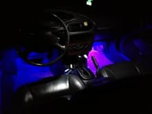 LED footwell lights controlled by doors