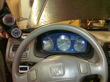 air and fuel/turbo boost guage /at the bottom left is my volt meter