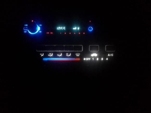 Super WHITE LED Lights installed on the Climate control.