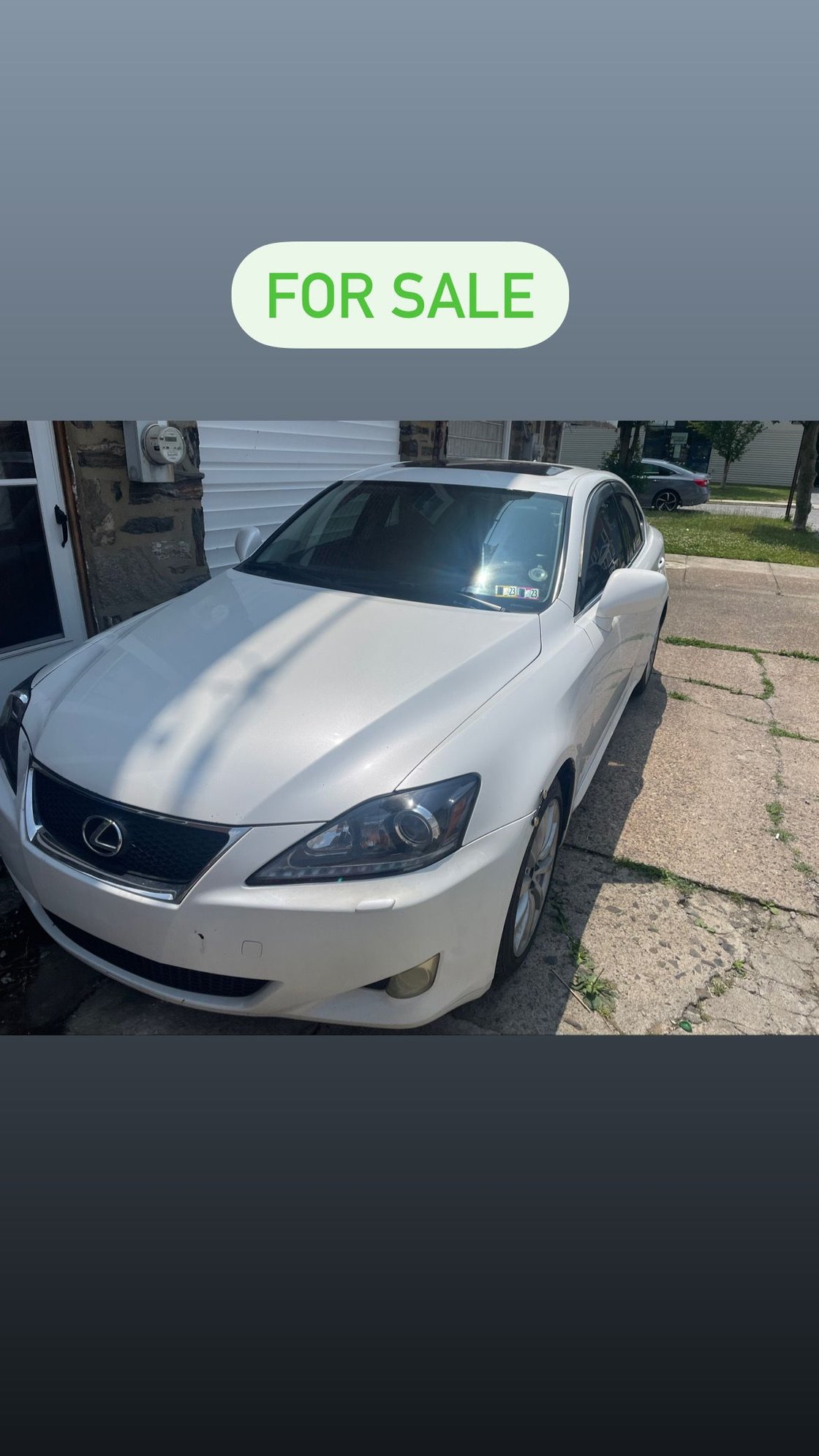 2008 Lexus IS250 - 2008 Lexus is250 awd for sale 6k - Used - VIN JTHCK262385026200 - 145,000 Miles - 6 cyl - AWD - Automatic - Sedan - White - Upper Darby, PA 19082, United States