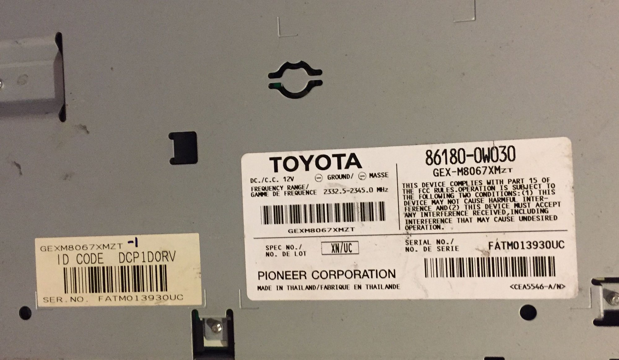 Audio Video/Electronics - FS: XM receiver for 2006-13 IS  86180-0W030 - Used - 2006 to 2013 Lexus IS350 - 2006 to 2013 Lexus IS F - 2006 to 2013 Lexus IS250 - Dc, VA 22201, United States