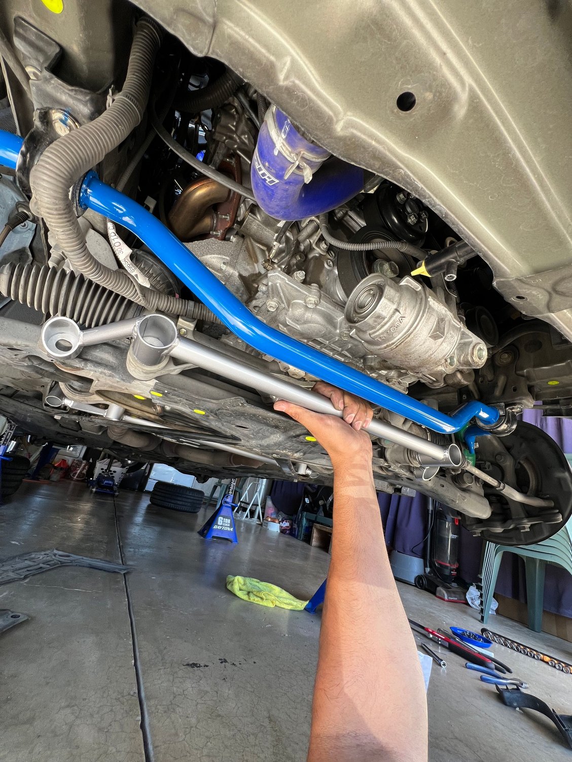 I mocked up the brace first because I had no idea how it would be installed. The instructions were not clear. Once I figured it out, I took a photo for reference. 