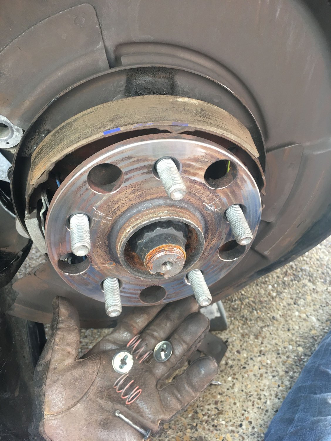 Not my best rotor change... what is this? Emergency brake? ClubLexus