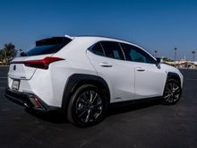 Lexus UX 250h F-Sport rear quarter view