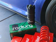 Rr racing radium fuel surge kit and eibach 20/20k spring. To fix my fuel surge during high speed cornering and sway. 