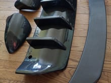 CF mirror cover replacements (not caps), rear diffuser, rear trunk
