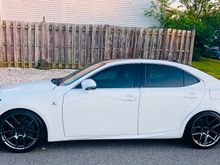 Lowered on RSR downs. 19x8.5. 19x10 Michelin’s Pilot sport 4S. 235 35 and 265 30.