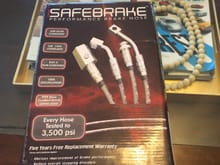 At least my SAFEBRAKE stainless steel brake lines arrived!  These are real nice, and I’ll be putting them on the car once I do my 3RX front brakes and IS350 rear rotors with Euro-spec 3RX rear calipers.  I can tell you right now, that this look and feel superior to my Highlander’s Goodridge lines, the finish is unreal!  Super heavy duty fasteners, hardware and they even have the caliper mounting tabs like the originals!