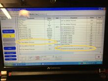 Tire deflated, note ID one 26.1, 
NOTE the threshold, 26.5.
I am below the minimum threshold.