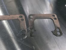 Here you can see the damage resulting from a low grade gasket. Not only did it blow out one side but it separated into two individual pieces too.