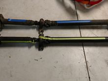 In the blue up top is the 98 SC400 drive shaft. The 92 SC400 is at the bottom.