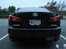 Plasti-Dipped emblems and license plate cover.