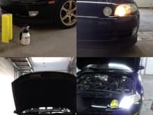 A combo of before I got my lights tinted and the HID's installed and after work :D looks way better!